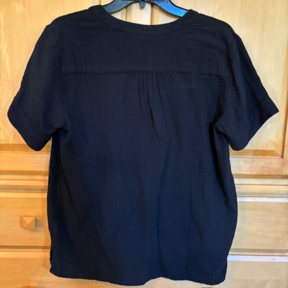 J Crew Black Gauze Popover NWT Size S - Picture 3 of 4